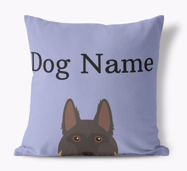 {dogsName}'s Icon & Name: Personalized {breedFullName} Canvas Pillow